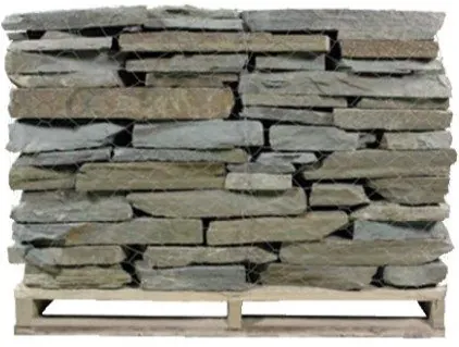 Grey slate wall stone stacked on a pallet