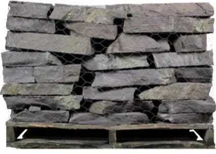 Lilac slate in larger pieces on a pallet