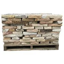 Tumbled Laurel Mountain stone on a pallet